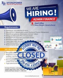 loker admin finance