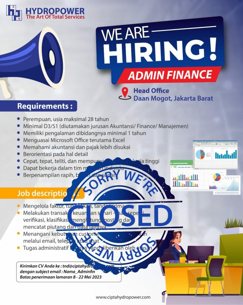 loker admin finance