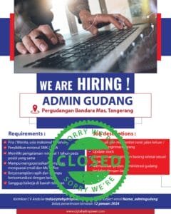 loker admin gudang