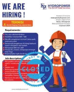 loker teknisi tanjung priuk