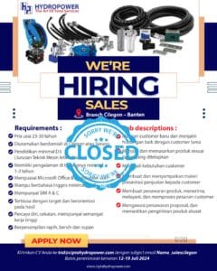 loker sales cilegon closed