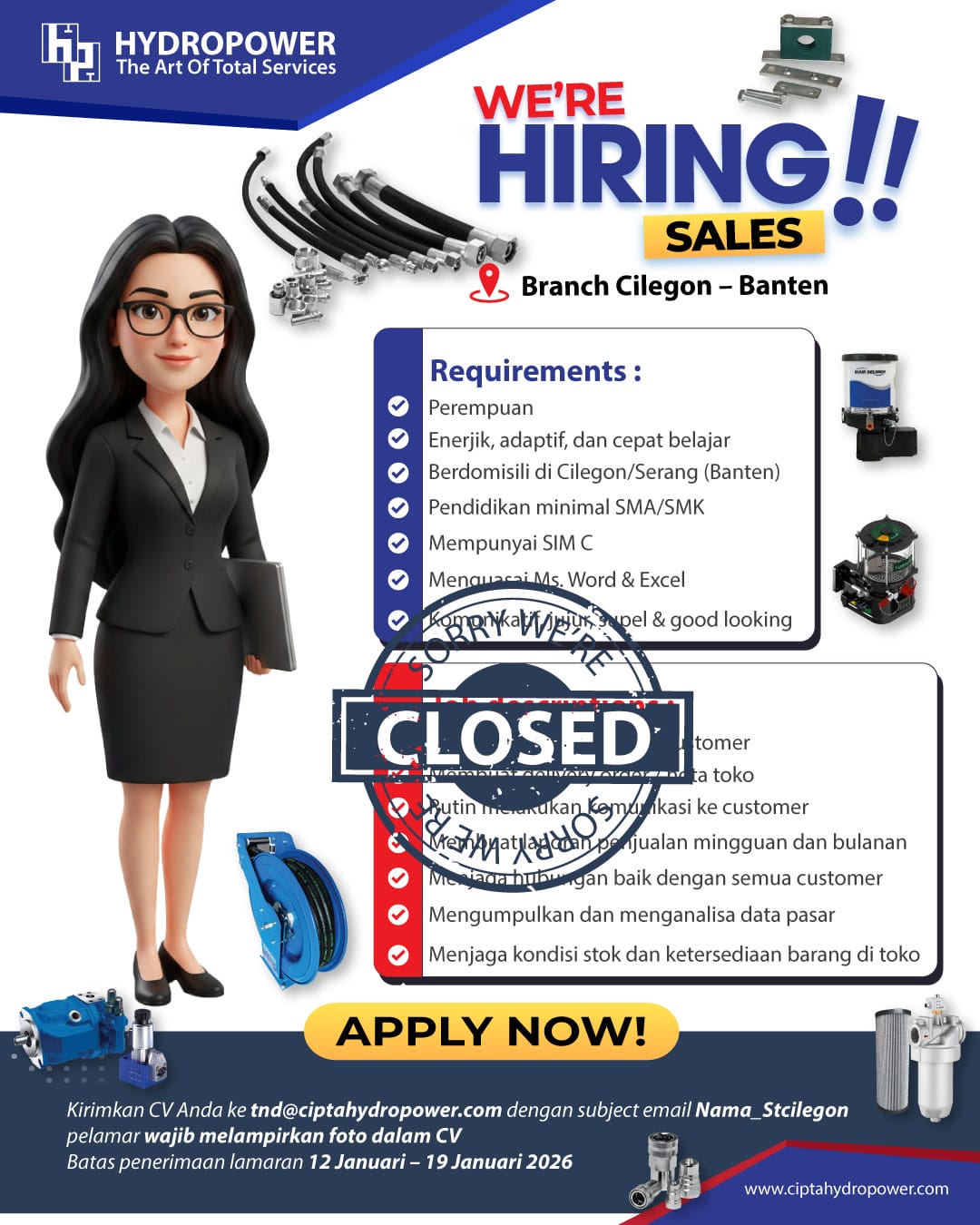 sales toko cilegon closed