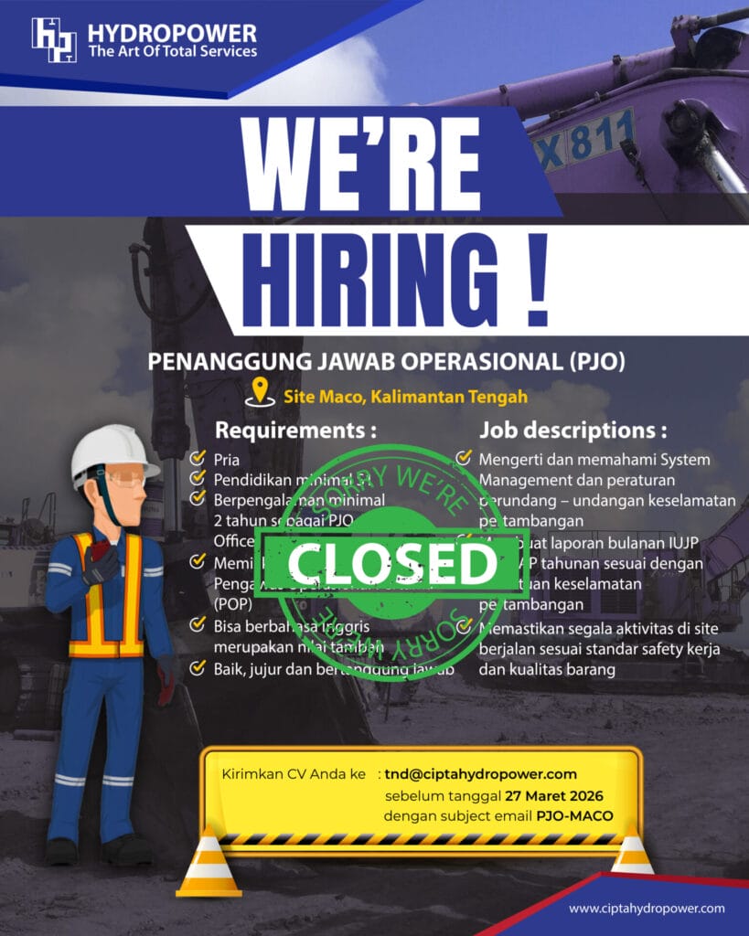 loker pjo tambang maco closed